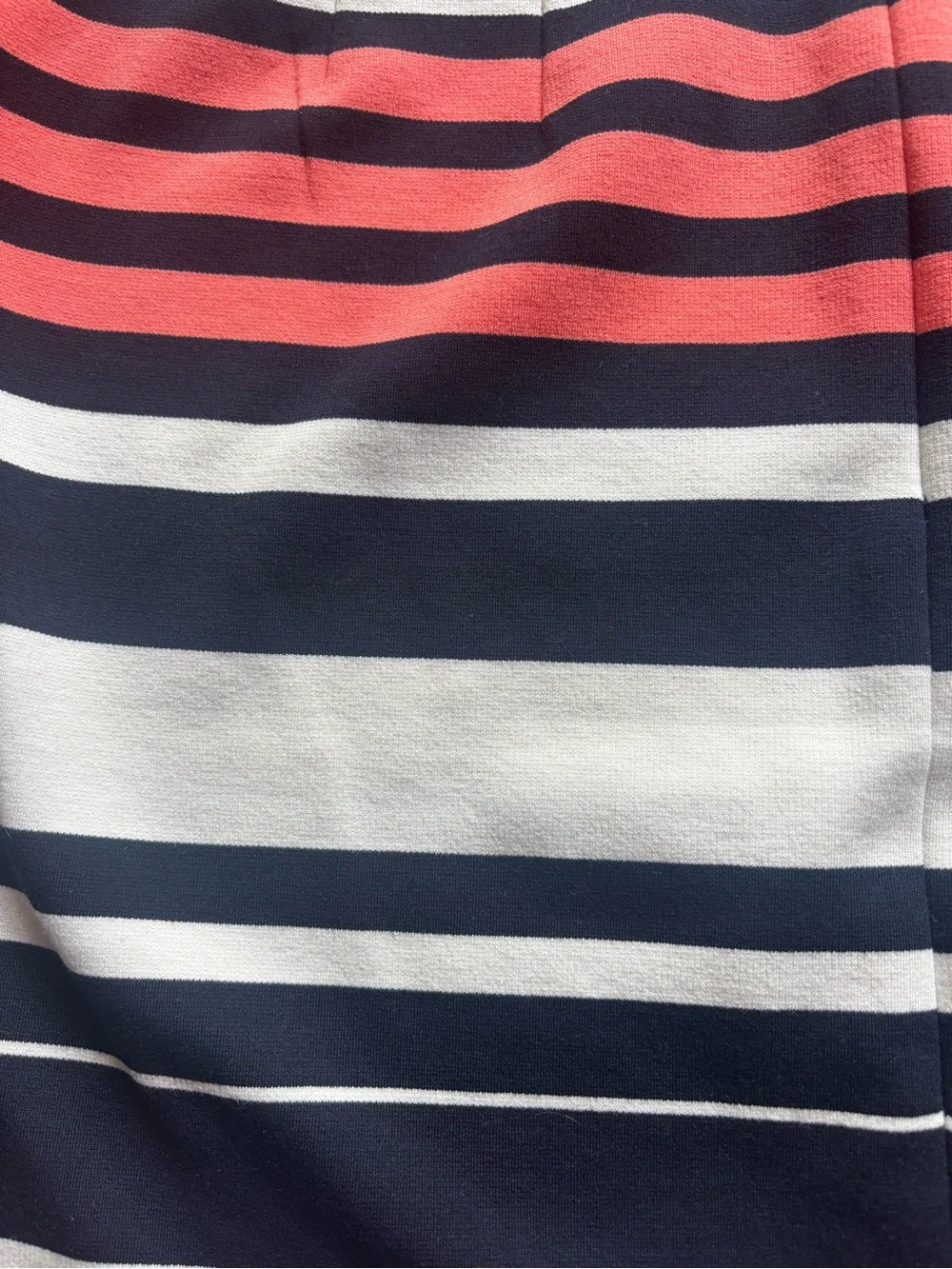 Ann Taylor Navy, Coral & Cream Striped A-Line Skirt - Picture 4 of 6